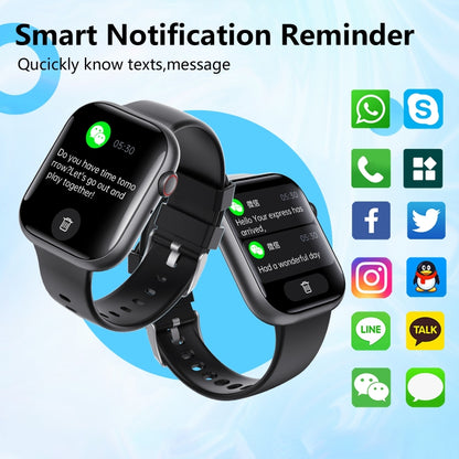 F70  2.1 Inch Screen Smart Watch With Blood Sugar/Blood Oxygen Monitoring /SOS Alarm/100+ Sports Modes, Color: Black 3-bead Steel - Smart Watches by buy2fix | Online Shopping UK | buy2fix