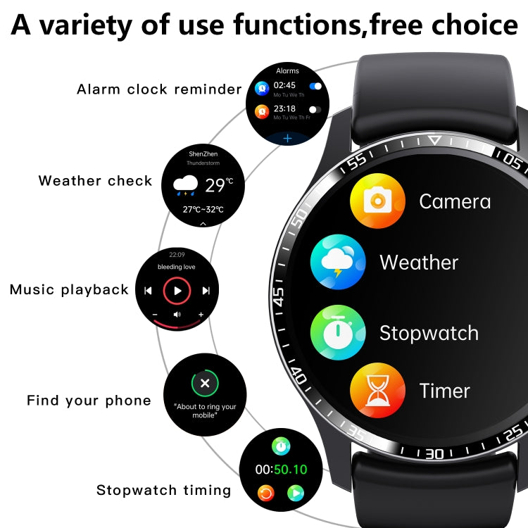 F207 Smart Watch 1.35-Inch Narrow Edge Screen Supports Bluetooth Calls / 24H Health Monitoring / 150+ Sports Modes, Color: Silver Gray Silicone - Smart Watches by buy2fix | Online Shopping UK | buy2fix