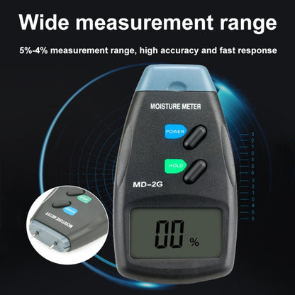 MD-2G 2 Pin LCD Screen Digital Display Wood Moisture and Humidity Detector - PH & Moisture Meter by buy2fix | Online Shopping UK | buy2fix