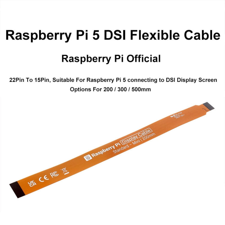 Waveshare 25947 For Raspberry Pi 5th DSI Display 22Pin To 15Pin Soft Cable FPC Cable, Spec: 200mm - Raspberry Pi Accessories by Waveshare | Online Shopping UK | buy2fix