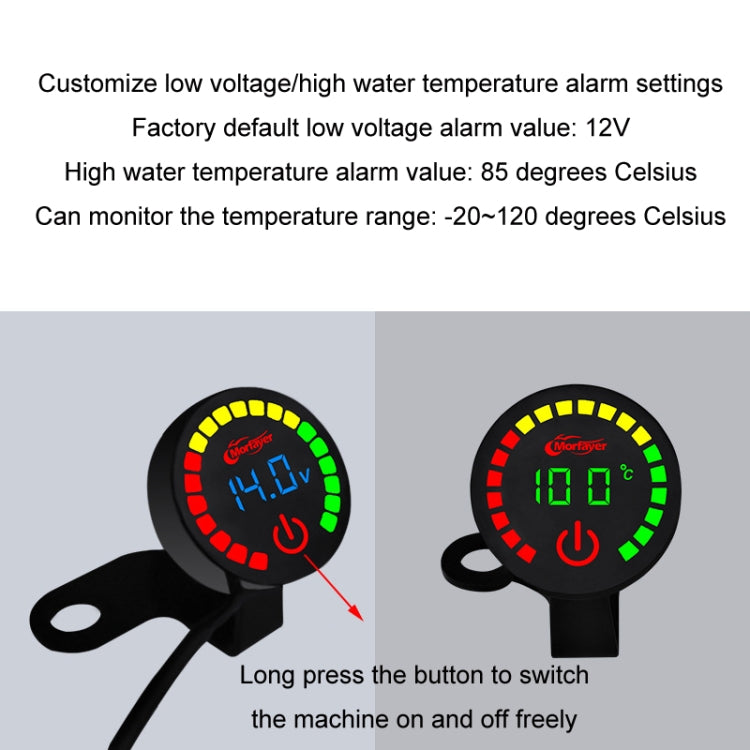 Morfayer Motorcycle Dual Display Intelligent Alarm Power Meter, Model: Water Temperature Meter(Random Color Delivery) - Electrical Instruments by Morfayer | Online Shopping UK | buy2fix