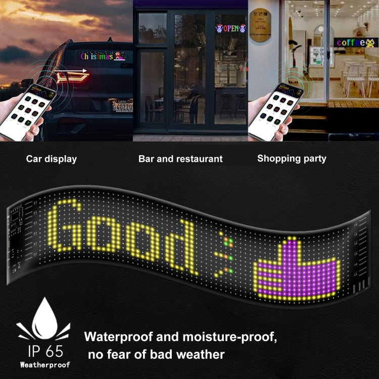 10.2x34.8cm（20 x 64 LEDs） Car Flexible Display Advertising Screen APP Bluetooth Smart Screen - Car Monitor by buy2fix | Online Shopping UK | buy2fix