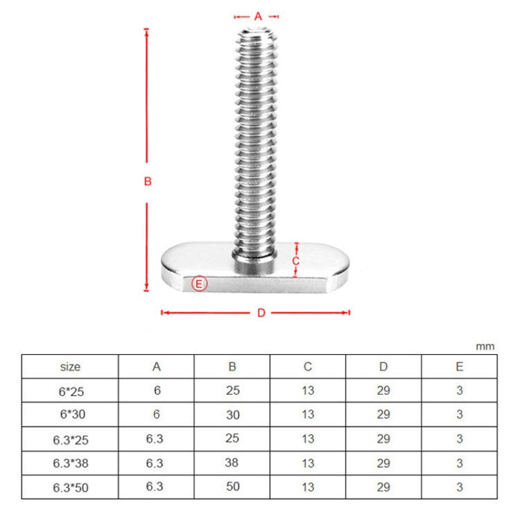 Canoe Paddle Fishing Rod Holder Rail Bracket Kayak Accessories, Specification: 6x25mm T-bolt - Marine Accessories & Parts by buy2fix | Online Shopping UK | buy2fix