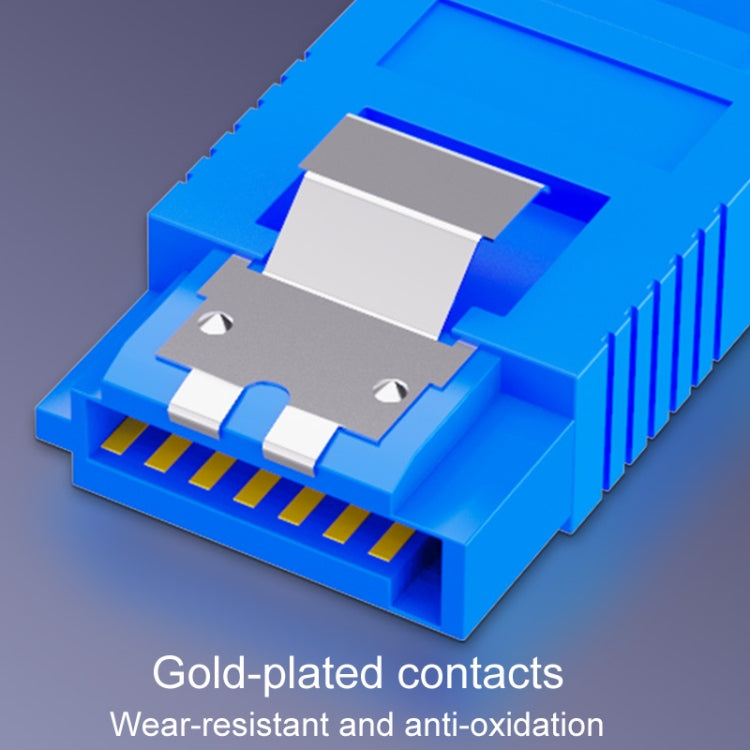 0.45m JINGHUA U510B High Speed SATA3.0 SSD Serial Cable(Blue Straight To Bend) - eSATA & SATA & IDE by JINGHUA | Online Shopping UK | buy2fix