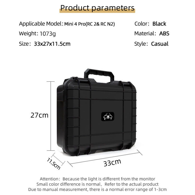 For DJI Mini 4 Pro / Mini 3 Pro Drone Suitcase Explosion-proof Box Compatible with RC & RC 2, RC-N1 & RC-N2(Black) - Backpacks & Bags by buy2fix | Online Shopping UK | buy2fix