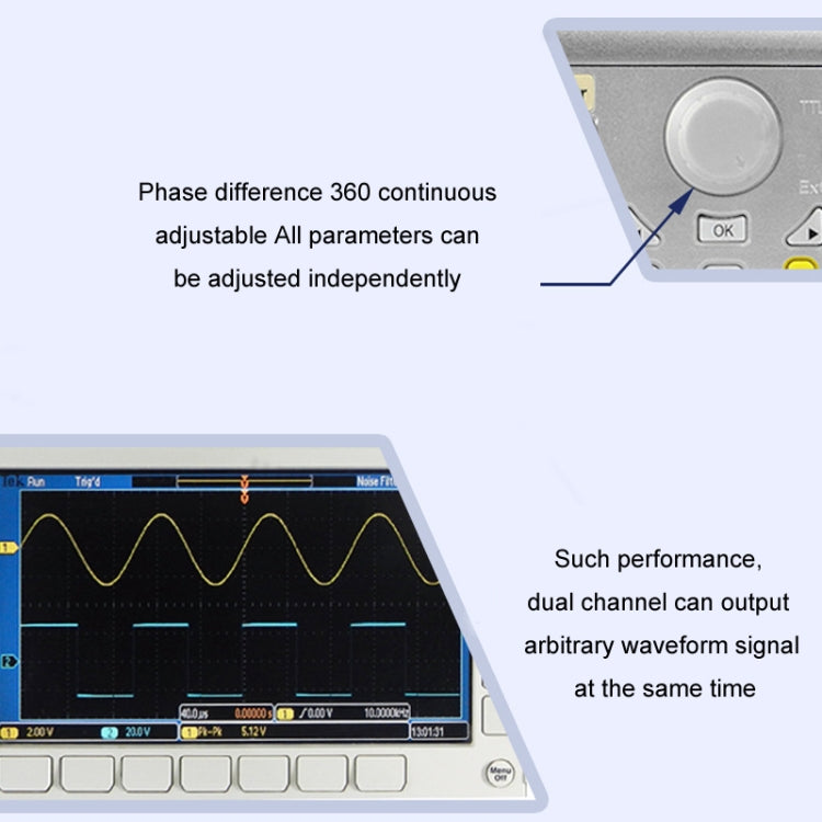 JUNTEK Programmable Dual-Channel DDS Function Arbitrary Waveform Signal Generator, Frequency: 15MHz(EU Plug) - Other Tester Tool by buy2fix | Online Shopping UK | buy2fix