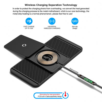 Avoid Camera Universal Car Wireless Charger Anti-slip Mat(USB Interface 0.3m) - Wireless Charging Pads by buy2fix | Online Shopping UK | buy2fix