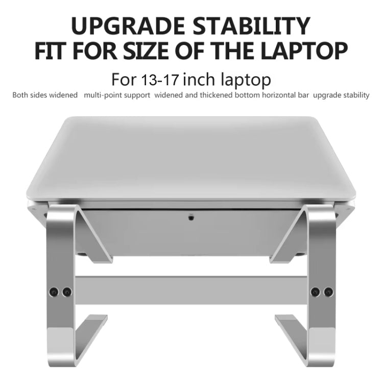 Desktop Aluminum Alloy Heightened Heat Dissipation Laptops Stand(Silver) - Laptop Stand by buy2fix | Online Shopping UK | buy2fix