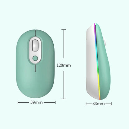 Rechargeable Illuminated Silent Wireless Mouse, Style: 2.4G+Bluetooth Pink - Wireless Mice by buy2fix | Online Shopping UK | buy2fix