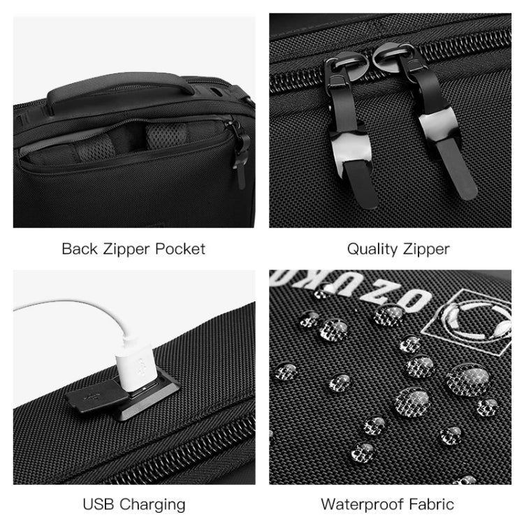 Ozuko Business Laptop USB Backpack Men Schoolbag(Black) - Backpack by ozuko | Online Shopping UK | buy2fix