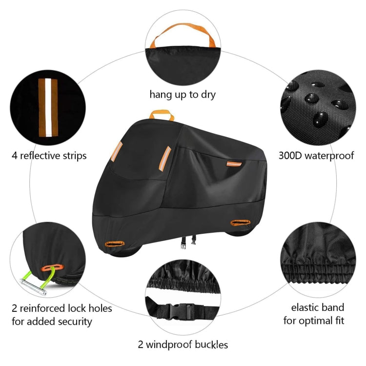 Motorcycle Rain Sun Protection Cover Oxford Cloth Dustproof With Anti-theft Buckle, Size: XXXXL - Raincoat by buy2fix | Online Shopping UK | buy2fix