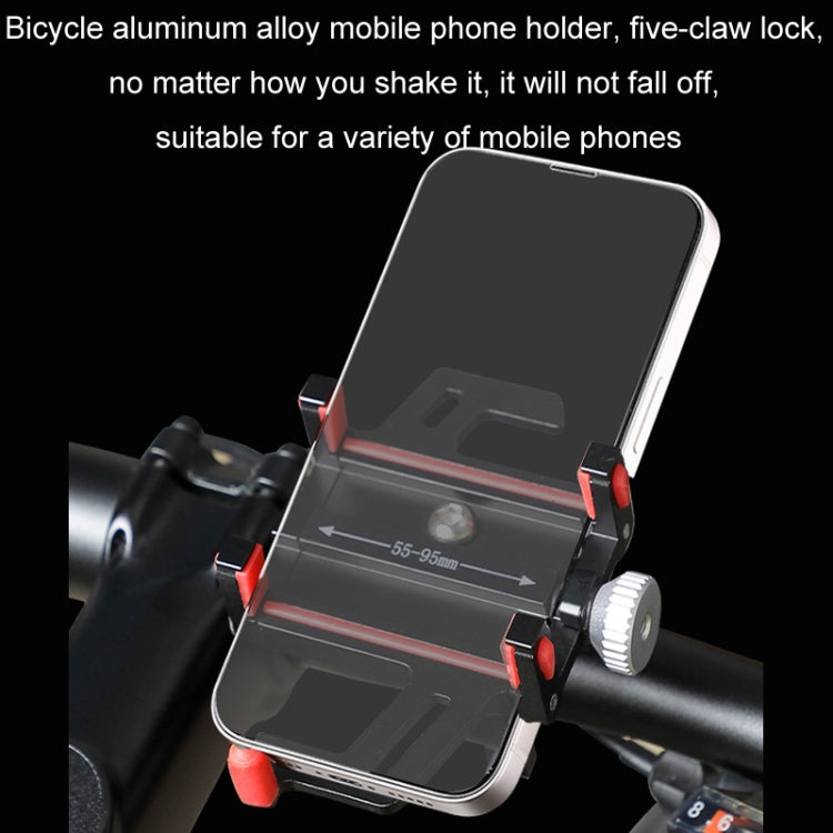 Aluminum Alloy Motorcycle Bicycle Navigation Mobile Phone Holder(Black) - Holder by buy2fix | Online Shopping UK | buy2fix