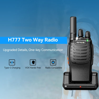 RETEVIS H777 16 Channels Compact Portable Handheld Walkie Talkie With Charging Base, Style: FRS - Handheld Walkie Talkie by RETEVIS | Online Shopping UK | buy2fix