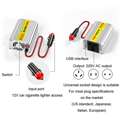 150W Car Inverter Modified Wave Automotive Power Conversion, Specification: 12V To 110V - Modified Square Wave by buy2fix | Online Shopping UK | buy2fix