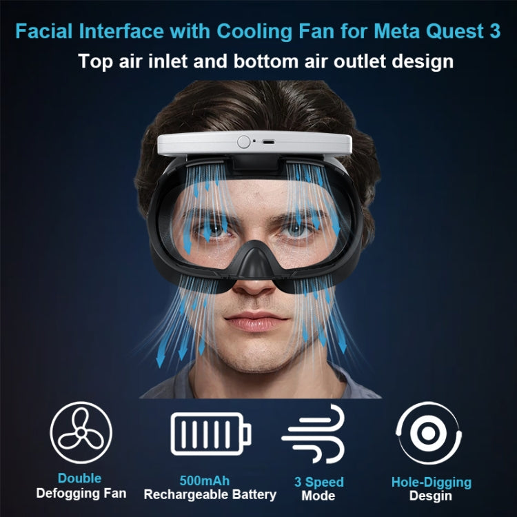 For Meta Quest 3 STARTRC GAMES VR Air Circulation Quick Removal Breathable Replacement Mask(With Fan) - VR Accessories by STARTRC GAMES | Online Shopping UK | buy2fix