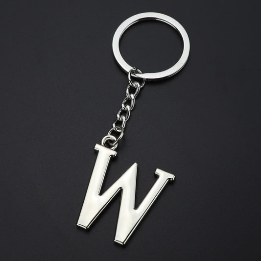 Double-Sided Three-Dimensional Plating Alphabet Keychain, Style: W - Key Rings by buy2fix | Online Shopping UK | buy2fix