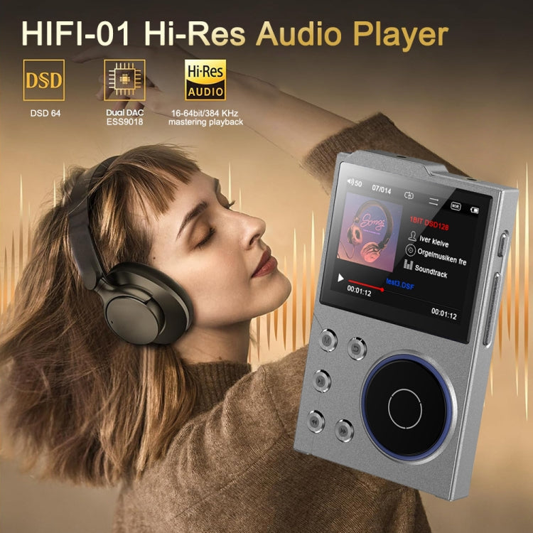 2.4 Inch HIFI Bluetooth Music Player DSD256 Mastering Sound Quality Walkman, Memory: 16GB+32GB(Black) - MP3 Player by buy2fix | Online Shopping UK | buy2fix