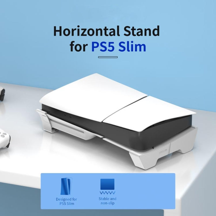 For PS5 Slim STARTRC GAMES Base Horizontal Placement Bracket Game Console Horizontal Fixed Cooling Base(White Upgraded Digital/Disc Universal) - Holder by STARTRC GAMES | Online Shopping UK | buy2fix