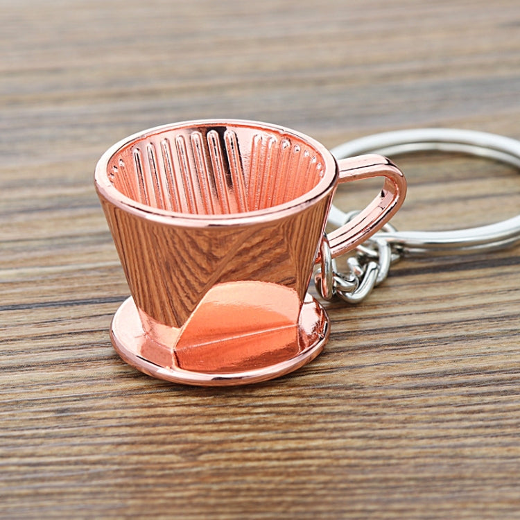 Mini Metal Keychain Coffee Utensils Decorative Pendant, Style: Strainer Cup Rose Gold - Key Rings by buy2fix | Online Shopping UK | buy2fix