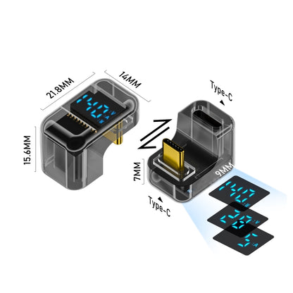 Type-C Digital Display U Type Adaptor 180 Degree Elbow 140W 4.0 Adaptor(Black) - Cable & Adapters by buy2fix | Online Shopping UK | buy2fix