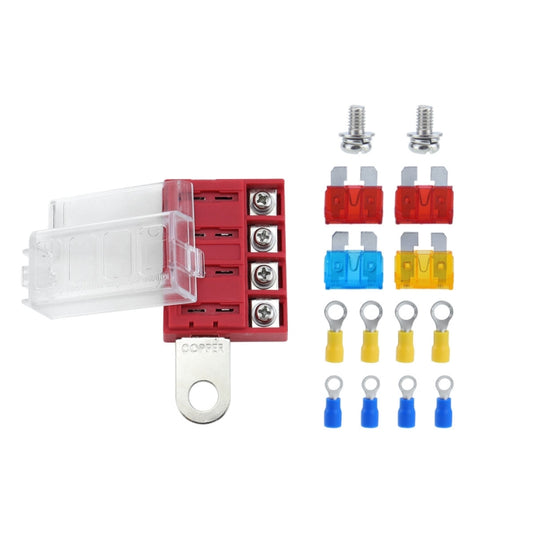 4-way RV Yacht Ignition Protection Battery Terminal Fuse Block, Specification: Two - Fuse by buy2fix | Online Shopping UK | buy2fix