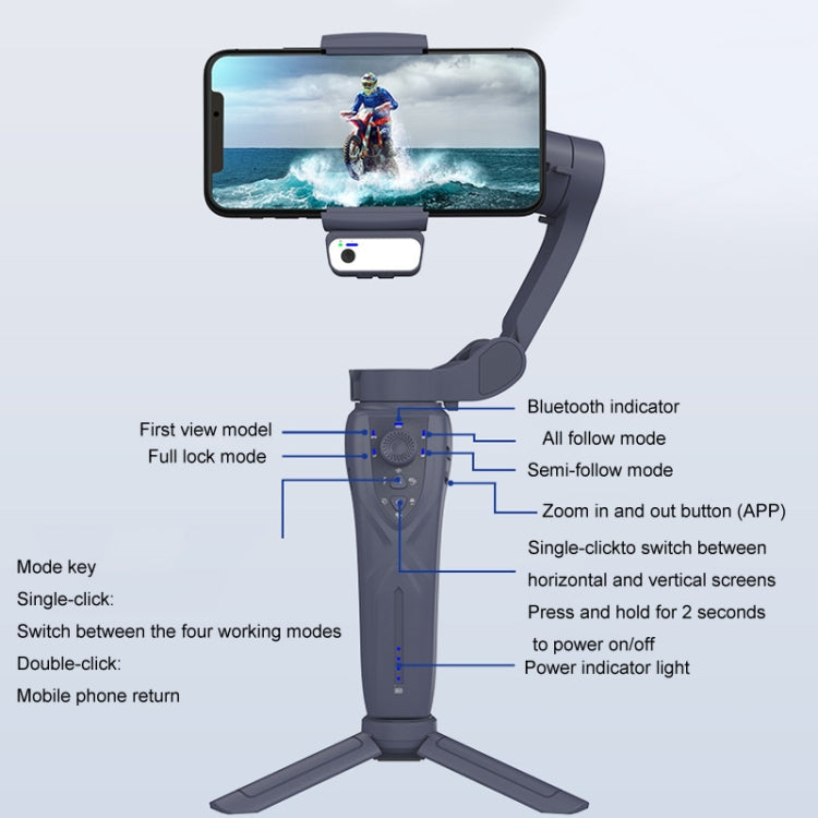 Desiontal F12 Three-Axis Foldable Handheld Stabilizer Mobile Phone Gimbal With AI Face Tracking(Black) - Handheld Gimbals by Desiontal | Online Shopping UK | buy2fix