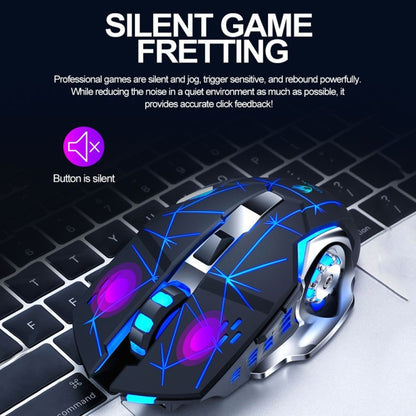 T-WOLF Q13 2.4GHz 6-keys RGB Colorful Light Gaming Wireless Mouse, Color: Dual Mode White - Wireless Mice by T-WOLF | Online Shopping UK | buy2fix