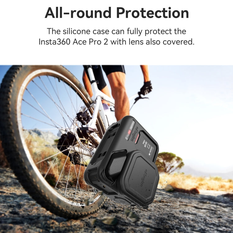 For Insta360 Ace Pro 2 aMagisn Body + Lens Silicone Cover With Lanyard(Light Gray) - Case & Bags by aMagisn | Online Shopping UK | buy2fix