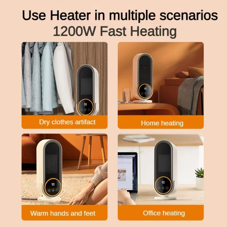 E68 1200W PTC Ceramic Heating Desktop Heater Smart Electric Heater, Plug: EU Plug(Standard Model) - Electric Heaters by buy2fix | Online Shopping UK | buy2fix