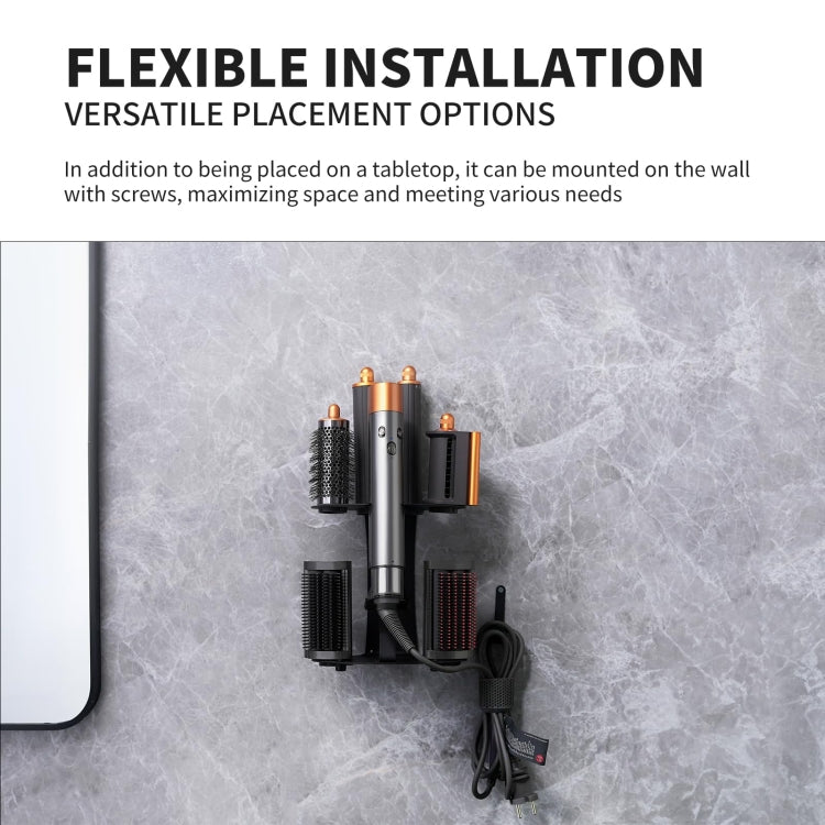 For Dyson Airwrap Curling Iron Desktop Storage Rack Wall-mounted Carbon Steel Bracket - For Dyson Accessories by buy2fix | Online Shopping UK | buy2fix