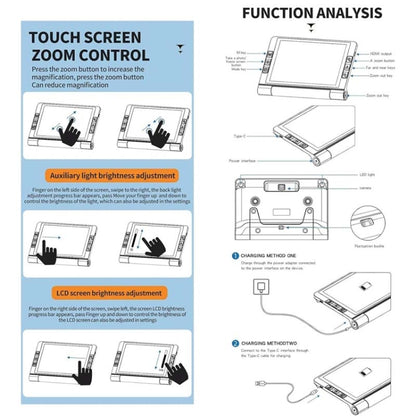 8inch Auto Focus Near And Far HD Electronic Vision Aid Magnifier(White) - Others by buy2fix | Online Shopping UK | buy2fix