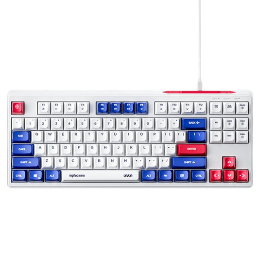 Inphic K902 Wired Keyboard 87 Keys Mute Light-up Mecha Office Home Gaming Computer Keyboard(White Blue) - Wired Keyboard by Inphic | Online Shopping UK | buy2fix