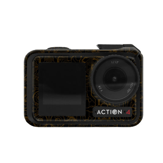 For DJI Action 4 Motion Camera Stickers All Inclusive Photo Frame Color Changing Stickers Accessories, Style: AC4-10 Circuit Dark Gold - Protective Film & Stickers by buy2fix | Online Shopping UK | buy2fix