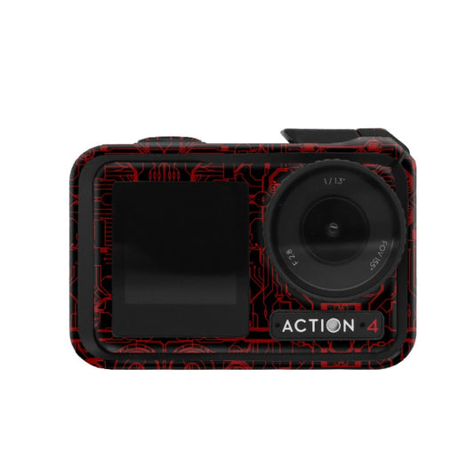 For DJI Action 4 Motion Camera Stickers All Inclusive Photo Frame Color Changing Stickers Accessories, Style: AC4-11 Circuit Red - Protective Film & Stickers by buy2fix | Online Shopping UK | buy2fix