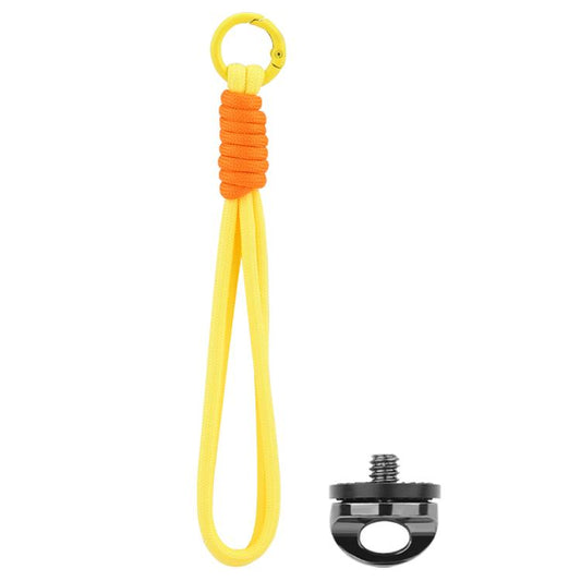 BRDRC Sports Camera Hand Lanyard With 1/4 inch Screw Loss Prevention Lanyard Wrist Strap Accessories(Yellow Rope Orange Knot) - Camera Strap by BRDRC | Online Shopping UK | buy2fix