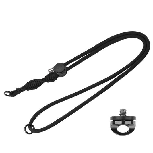 BRDRC Sport Camera Lanyard With 1/4 Inch Screw Anti-Lost Crossbody Lanyard(Black Rope Gray Knot) - Camera Strap by BRDRC | Online Shopping UK | buy2fix