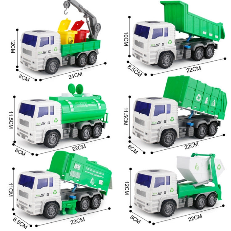 6 in 1 Large Children Toy Car Set Inertial Driving Force Trucks Toy(Sanitation Trucks) - Model Toys by buy2fix | Online Shopping UK | buy2fix
