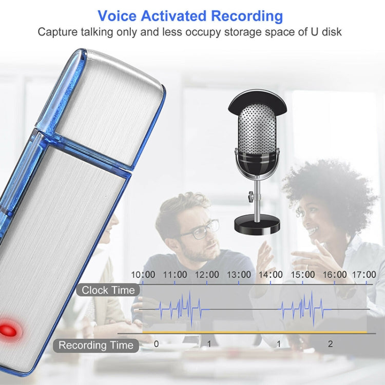 SK858 8GB Rechargeable Portable U-Disk Meeting Voice Recorder (Blue) - U-Disk Recorder by buy2fix | Online Shopping UK | buy2fix