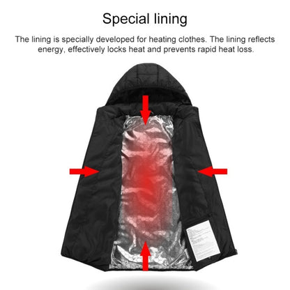 USB Heated Smart Constant Temperature Hooded Warm Coat for Men and Women (Color:Dark Blue Size:XL) - Down Jackets by buy2fix | Online Shopping UK | buy2fix