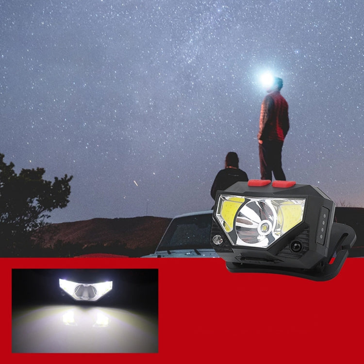 XPG+COB Charging Induction Strong Light Headlight with Power Display - Headlamp by YWXLight | Online Shopping UK | buy2fix