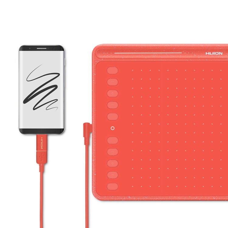 HUION HS611 5080 LPI Touch Strip Art Drawing Tablet for Fun, with Battery-free Pen & Pen Holder (Red) -  by HUION | Online Shopping UK | buy2fix