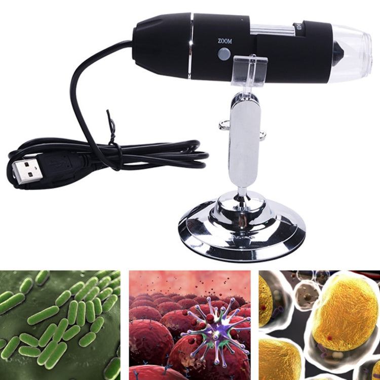 1000X Magnifier 0.3MP Image Sensor USB Digital Microscope with 8 LED & Professional Stand(Black) - Digital Microscope by buy2fix | Online Shopping UK | buy2fix