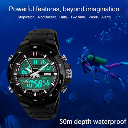 SKMEI 1016 Multifunctional Men Outdoor Sports Noctilucent Waterproof Double Digital Watch (Black) - Sport Watches by SKMEI | Online Shopping UK | buy2fix