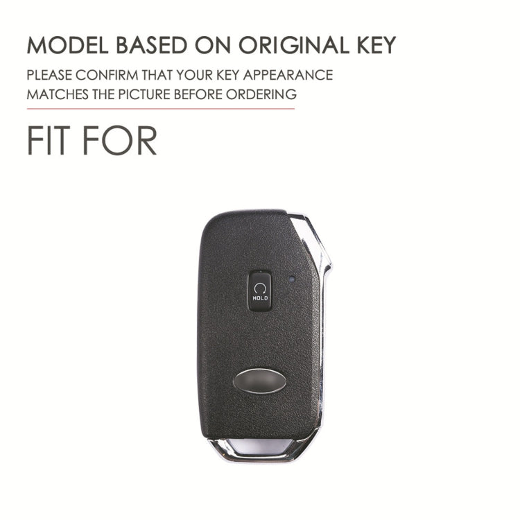For Kia Sorento / Seltos 2021 / K5 Hallmo Car Cowhide Leather Key Protective Cover Key Case(Blue) - In Car by Hallmo | Online Shopping UK | buy2fix