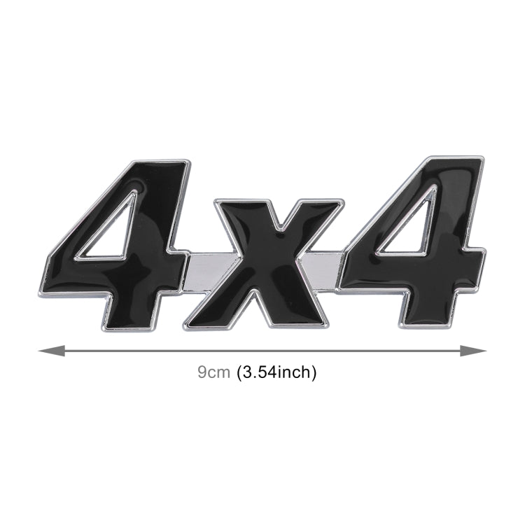 Car Number 4 x 4 Personalized Aluminum Alloy Decorative Sticker, Size: 9 x 3.5 x 2.3cm (Black) - 3D Metal Sticker by buy2fix | Online Shopping UK | buy2fix