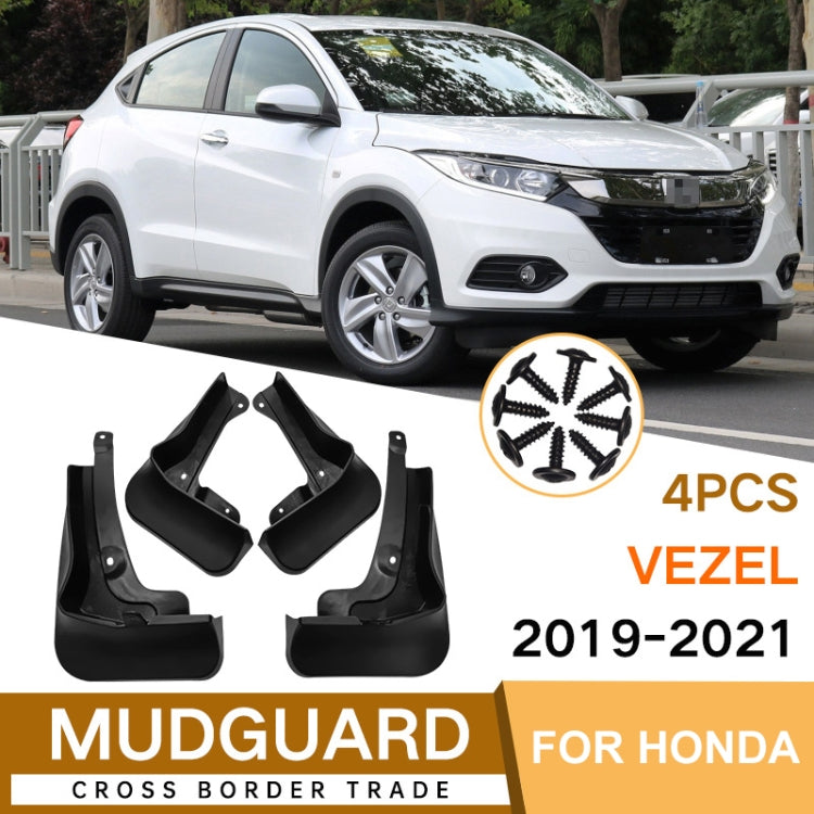 For Honda Vezel HRV Sport 2019-2021 4pcs/Set Car Auto Soft Plastic Splash Flaps Fender Guard - Mudguards by buy2fix | Online Shopping UK | buy2fix