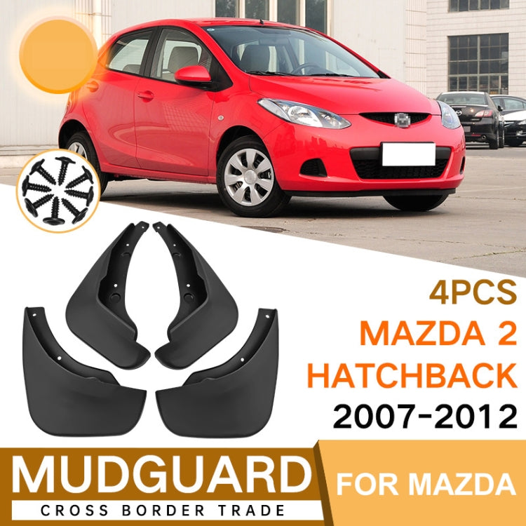 For Mazda 2 Hatchback 2007-2012 4pcs/Set Car Auto Soft Plastic Splash Flaps Fender Guard - Mudguards by buy2fix | Online Shopping UK | buy2fix