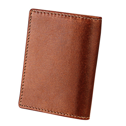 KB86 Genuine Cowhide Leather Solid Color Card Holder Wallet RFID Blocking Coin Purse Card Bag Protect Case with 5 Card Slots & Photo Frame & Business Card Position, Size: 10.6*7.6*1.8 cm(Brown) - Antimagnetic RFID Package by buy2fix | Online Shopping UK | buy2fix