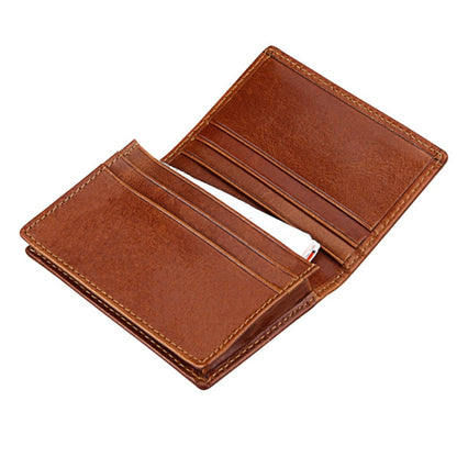 KB86 Genuine Cowhide Leather Solid Color Card Holder Wallet RFID Blocking Coin Purse Card Bag Protect Case with 5 Card Slots & Photo Frame & Business Card Position, Size: 10.6*7.6*1.8 cm(Brown) - Antimagnetic RFID Package by buy2fix | Online Shopping UK | buy2fix