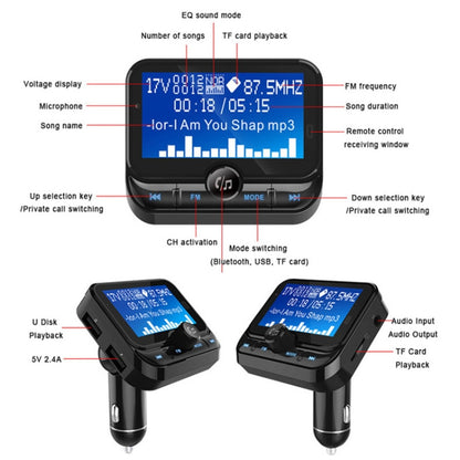 BC32 Dual USB Charging Bluetooth Hand-free Car Charger FM Transmitter MP3 Music Player Car Kit, Support Hands-Free Call & Micro SD Recording & Voltage Detection - Bluetooth Car Kits by buy2fix | Online Shopping UK | buy2fix